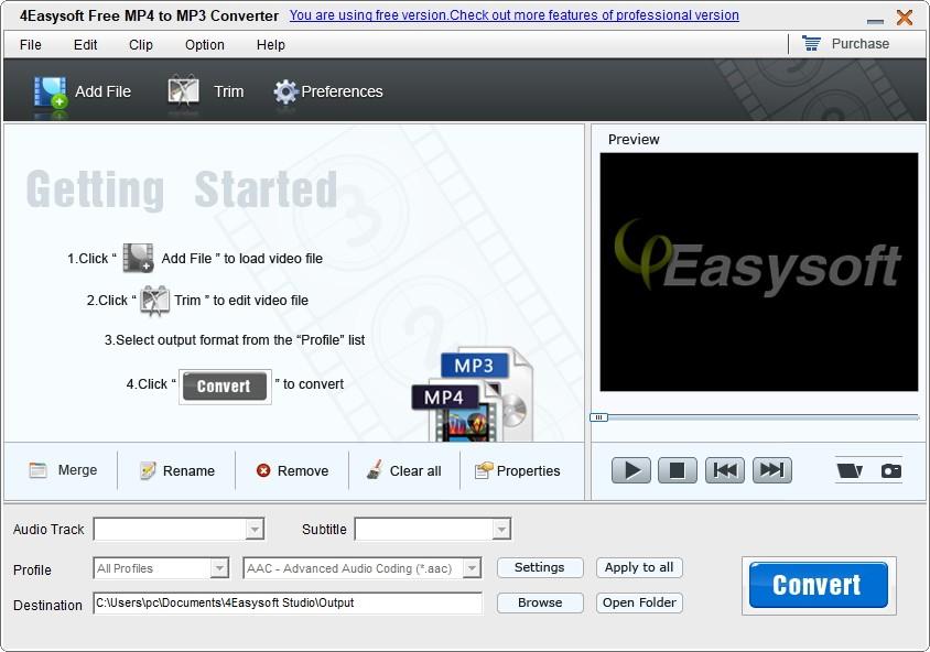 4Easysoft Free MP4 to MP3 Converter下载,音视频转换器,视频转换