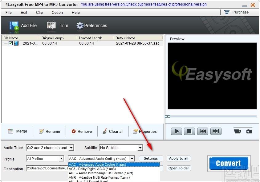4Easysoft Free MP4 to MP3 Converter下载,音视频转换器,视频转换