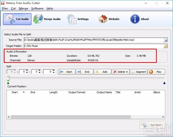 Weeny Free Audio Cutter,音频剪切器,音频剪切