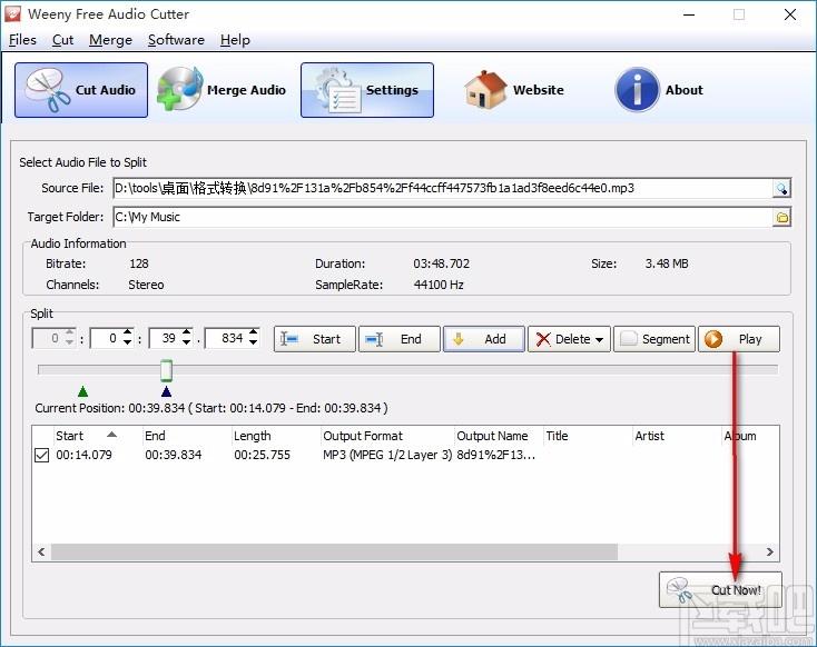 Weeny Free Audio Cutter,音频剪切器,音频剪切